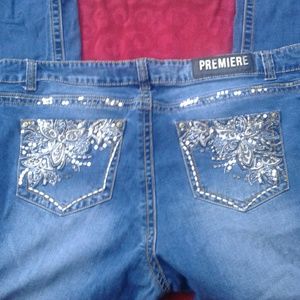 PREMIERE by rue 21 embellished flare jeans size 16